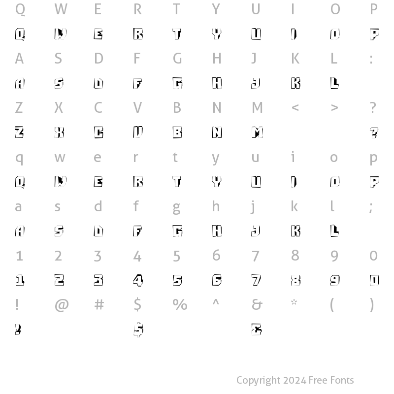 Character Map of a_SimplerDst3D Regular