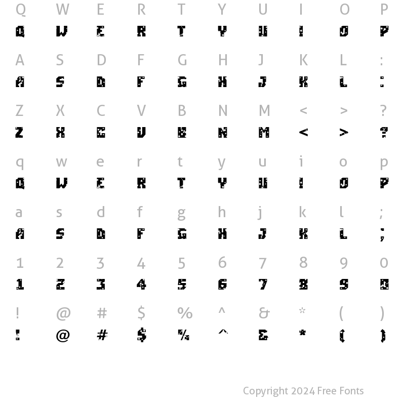 Character Map of a_SimplerStrs Regular