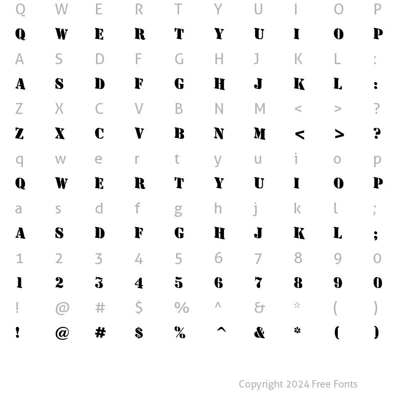 Character Map of a_StamperDn Bold