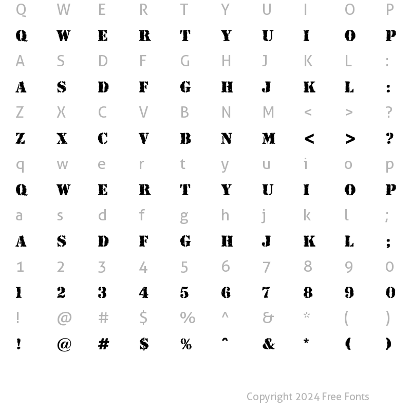 Character Map of a_StamperRg&Bt Regular