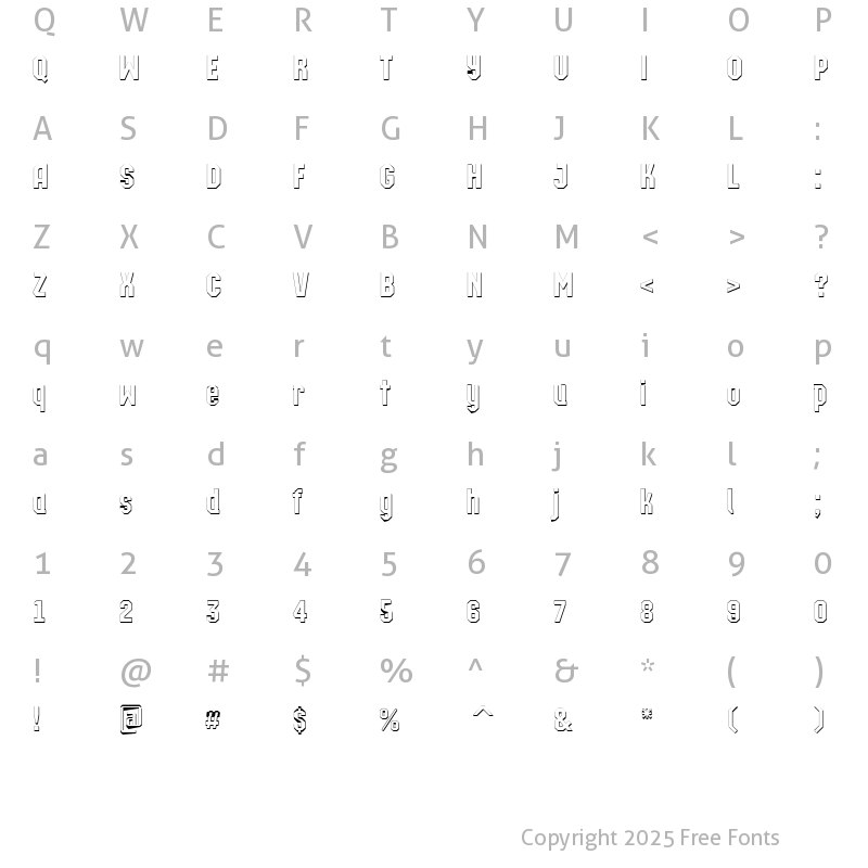 Character Map of a_Technics3D DemiBold