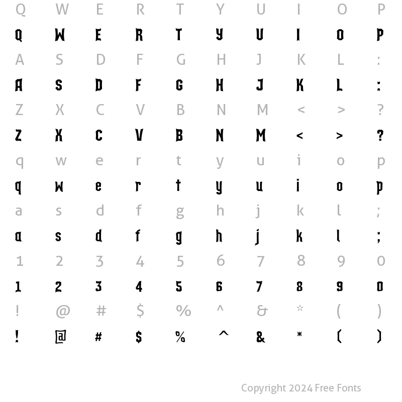 Character Map of a_TechnocratCnc Regular