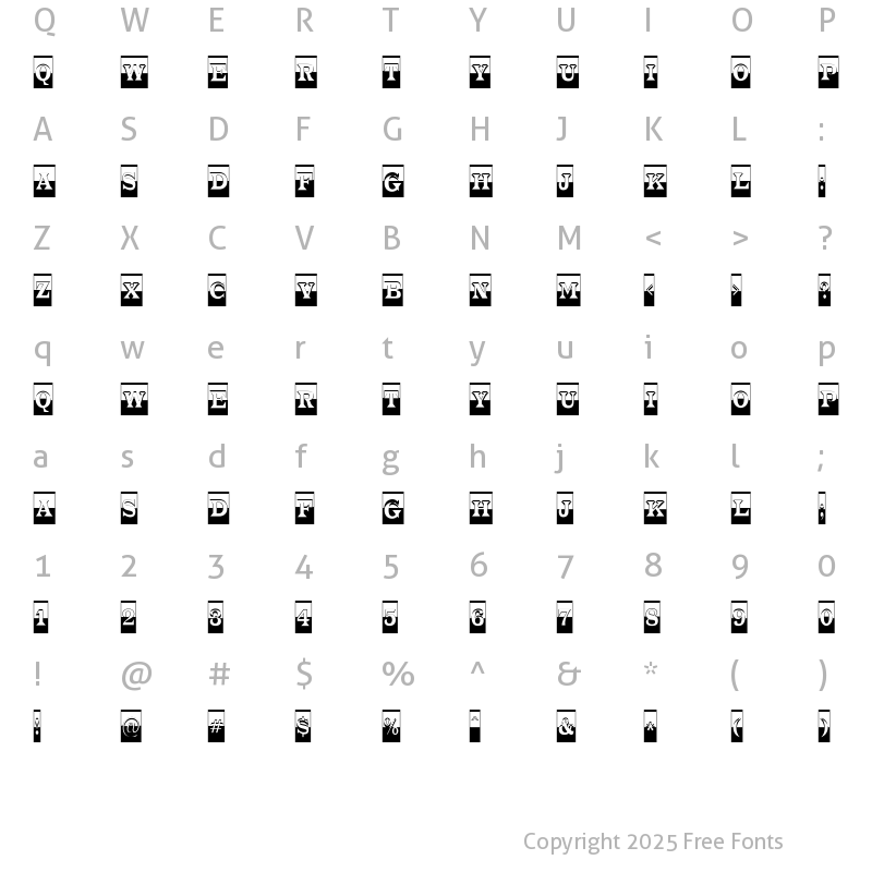 Character Map of a_TrianglerCmB&W Regular