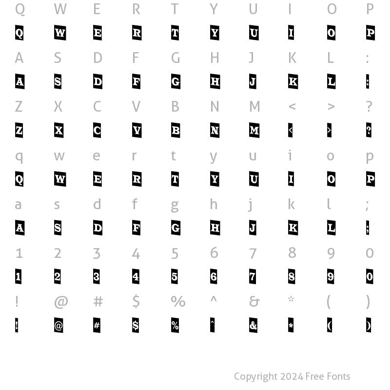 Character Map of a_TrianglerCmDn Regular