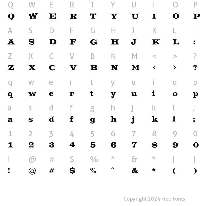 Character Map of a_TrianglerRgh Regular