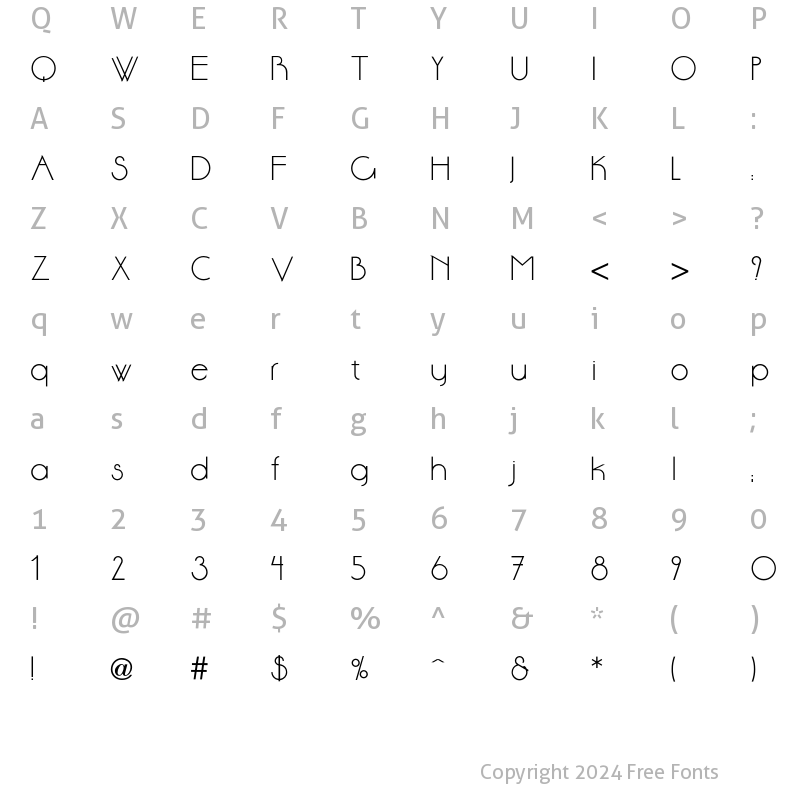 Character Map of Aase Font Regular