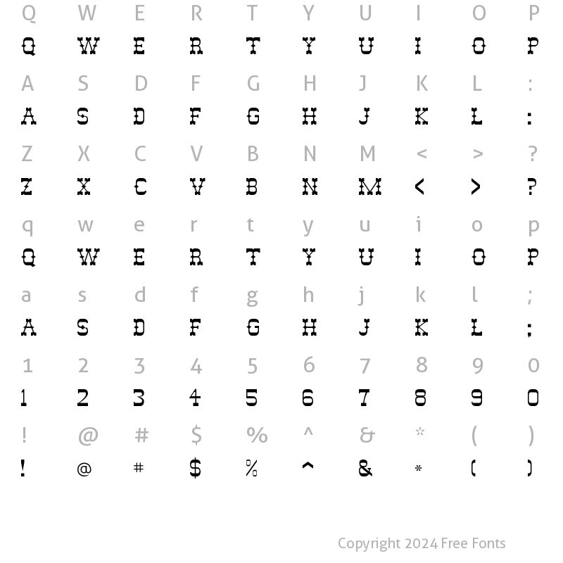 Character Map of AbileneFLF Regular