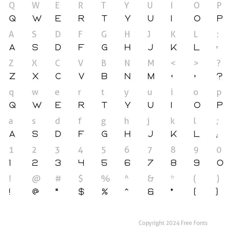 Character Map of Ablation Extra Bold