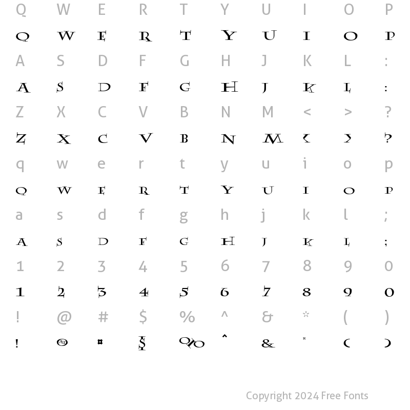 Character Map of Ablefont Regular