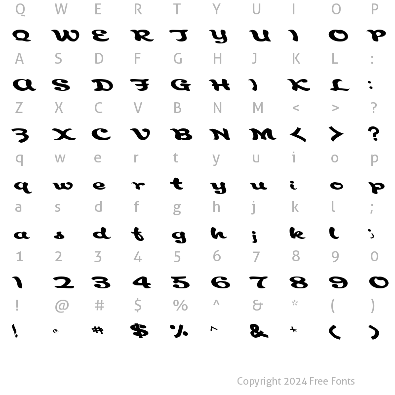 Character Map of Aborigianl ttnorm Regular