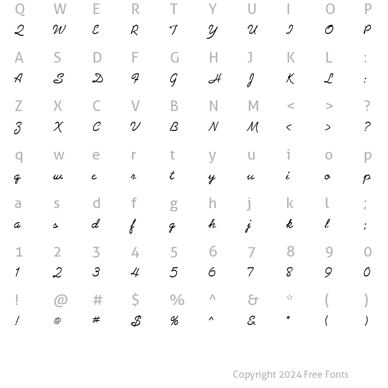 Character Map of Abrazo Script SSi Normal