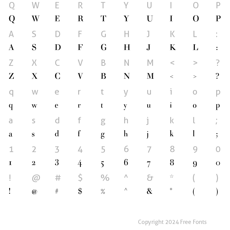 Character Map of Acanthus Regular