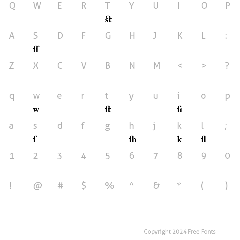 Character Map of ACaslon AltBold Regular