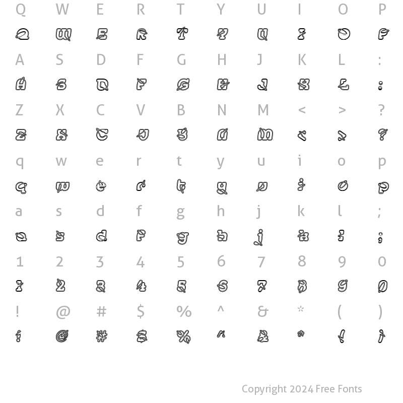 Character Map of Accent Paper Clips Regular