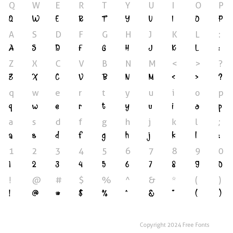 Character Map of Accio Dollaro Regular