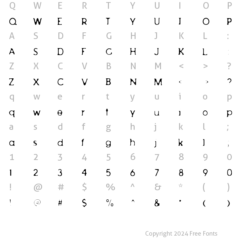 Character Map of AchillesBlurLight Regular