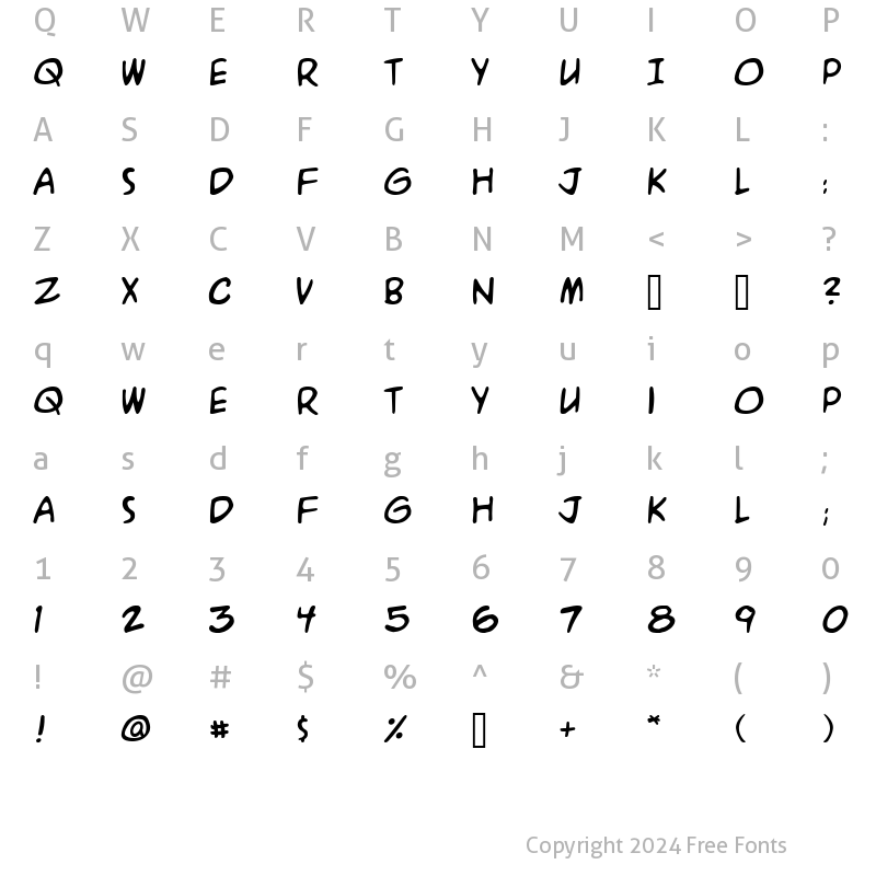 Character Map of A.C.M.E. Explosive Regular