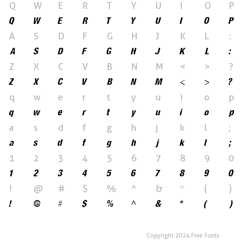 Character Map of AcmoSSK Italic