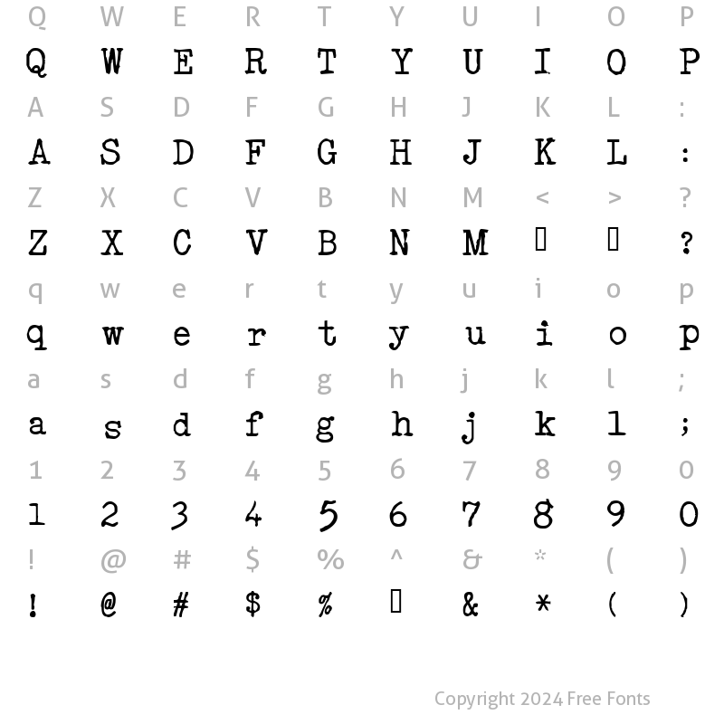 Character Map of Acoustic Bass Regular