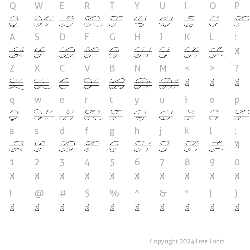 Character Map of Adelyne Monogram
