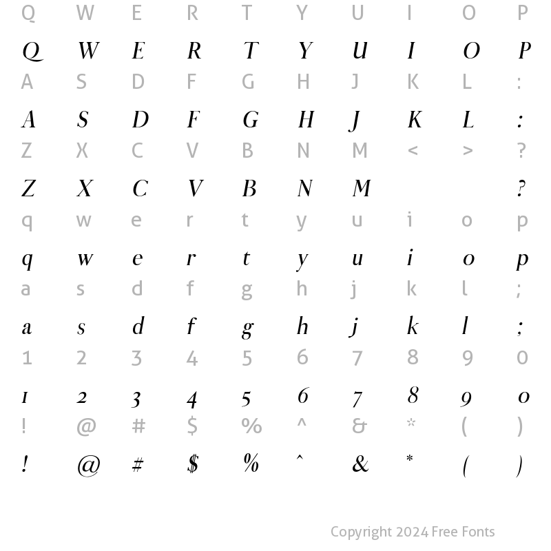 Character Map of Adren SemiBold Italic
