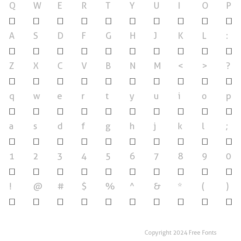 Character Map of AF_Jizan Normal