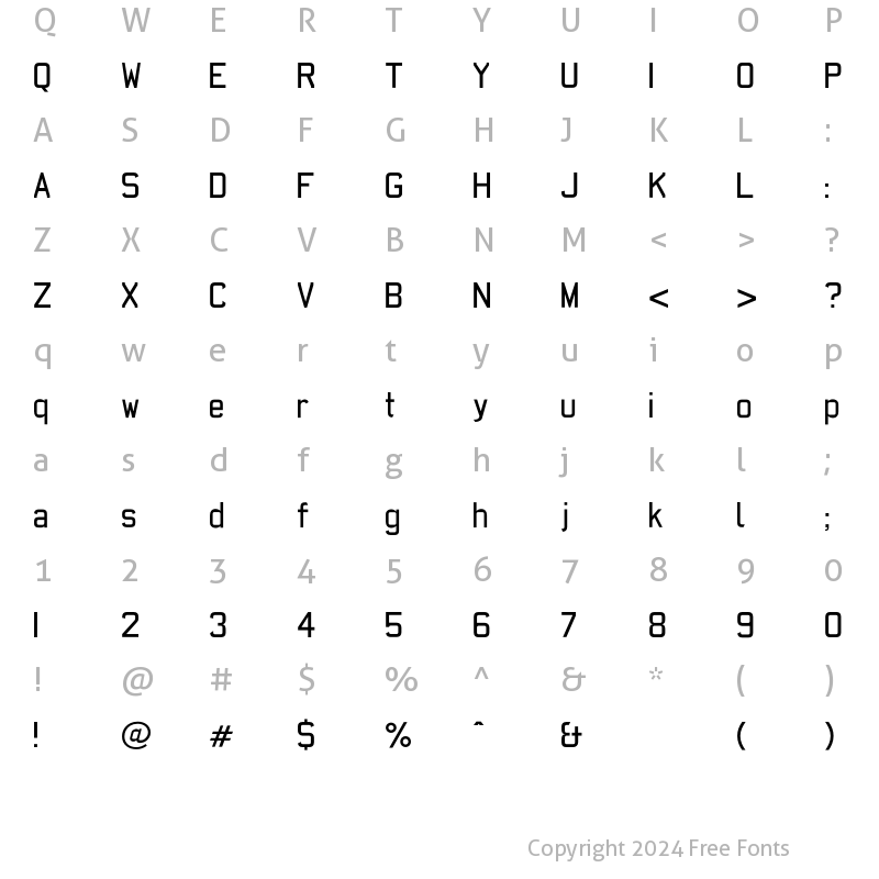 Character Map of AFCarplates Medium