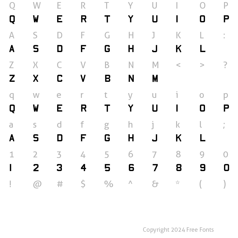 Character Map of AFCarplates Regular