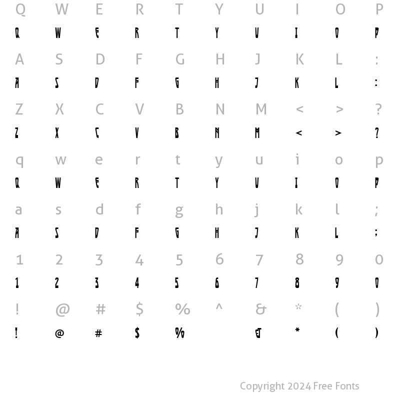 Character Map of AfishaCap Regular