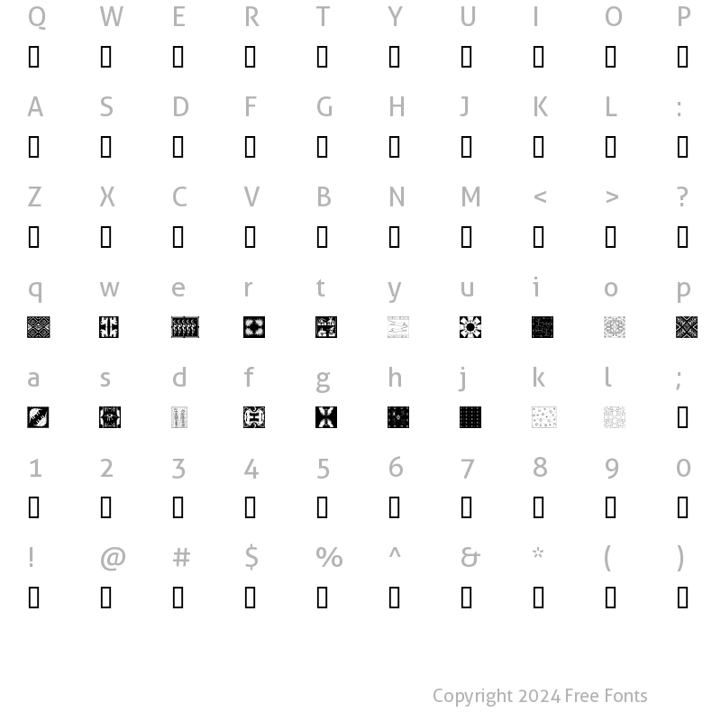 Character Map of AfricanPattern Regular