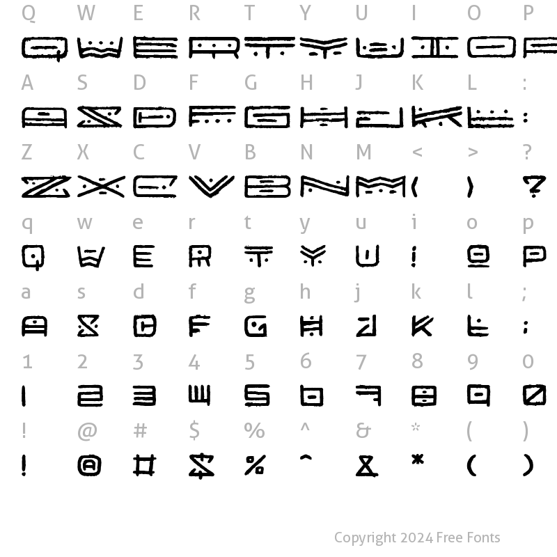 Character Map of Afrik Regular