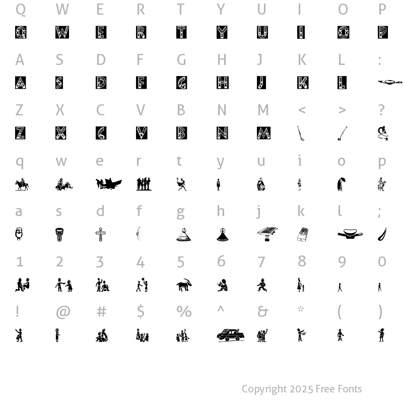 Character Map of Afrika Safari B Paljas Normal