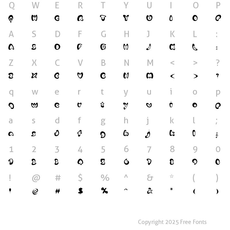 Character Map of AfroditeKATEF Funky Regular