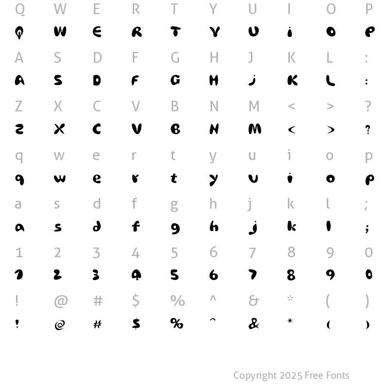 Character Map of AfroditeKATEF Ready Regular