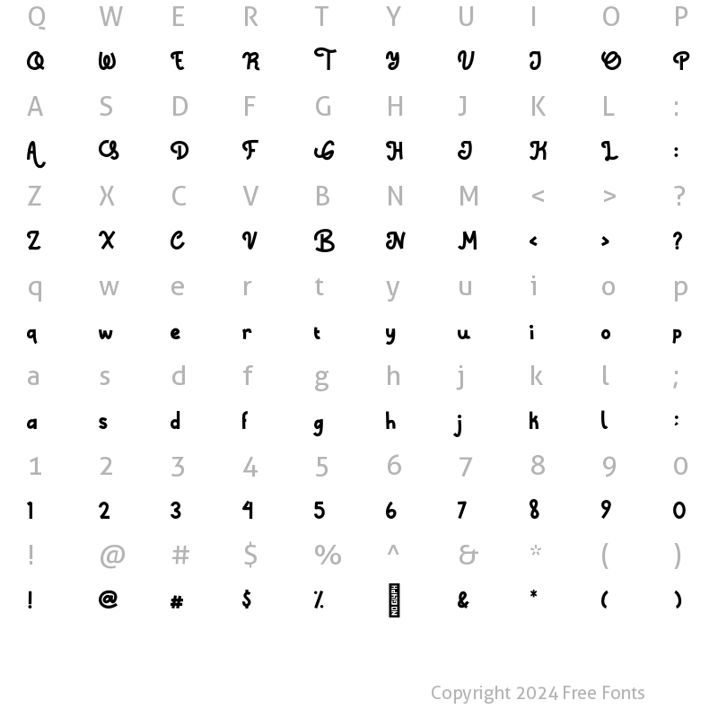 Character Map of After Smile Regular