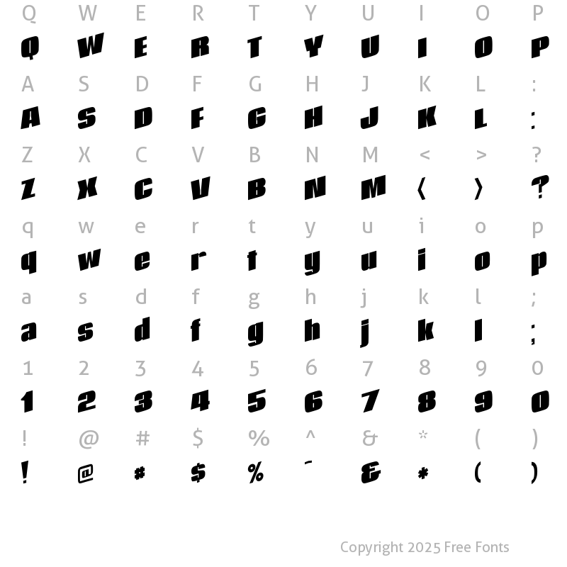 Character Map of After ttstd Regular
