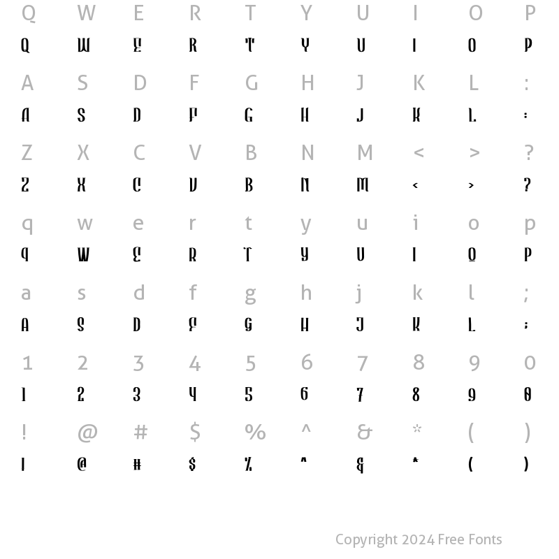 Character Map of Afterlife Regular