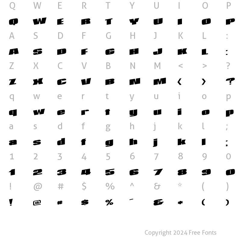 Character Map of AfterLife113 ttext Regular