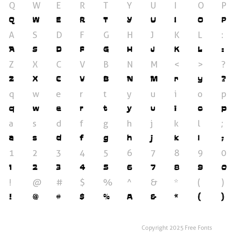 Character Map of AftershockITC TT Regular