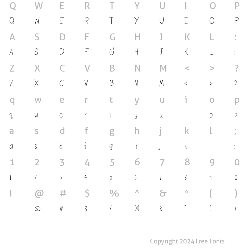 Character Map of AfterTheRain Regular