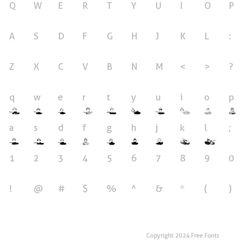 Character Map of AFV2 Regular