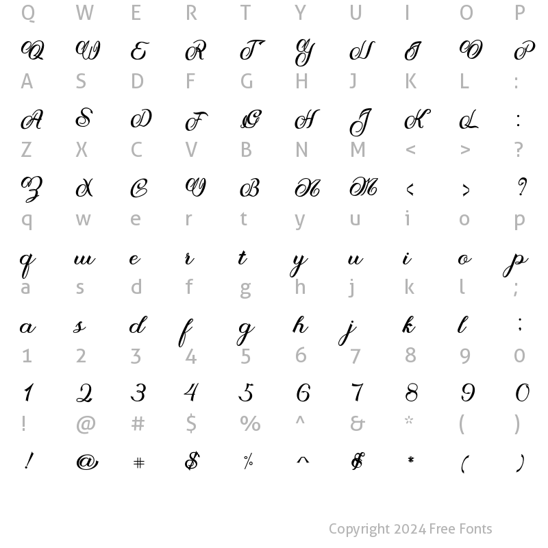 Character Map of Agamstyle Regular