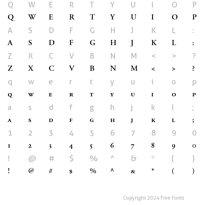 Character Map of AGaramond RegularSC Bold