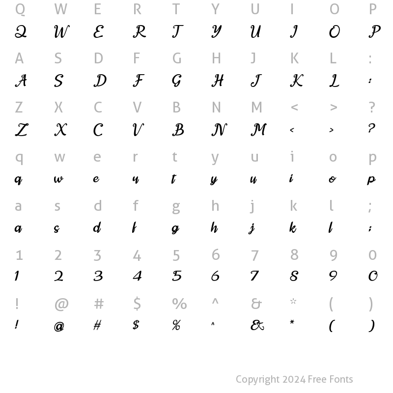 Character Map of Agartha Regular