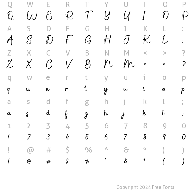 Character Map of Agatha Salting Regular