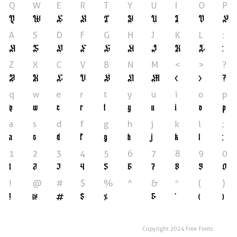 Character Map of Agathiqy Regular