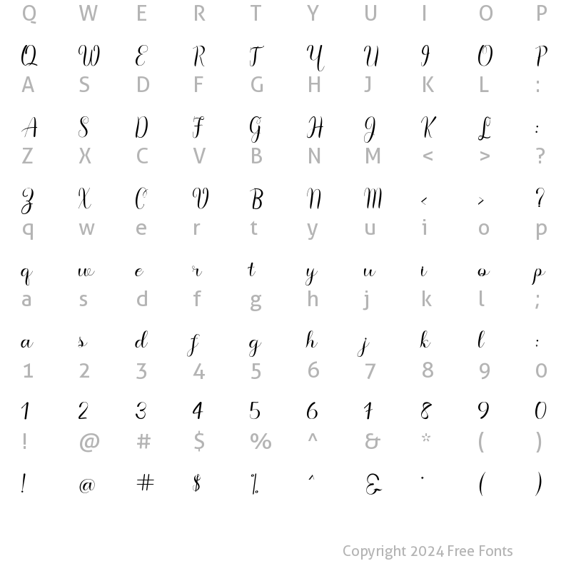 Character Map of Agelliya Script Regular