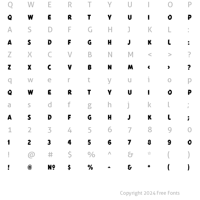 Character Map of AgentoftheUncannyW00-Rg Regular