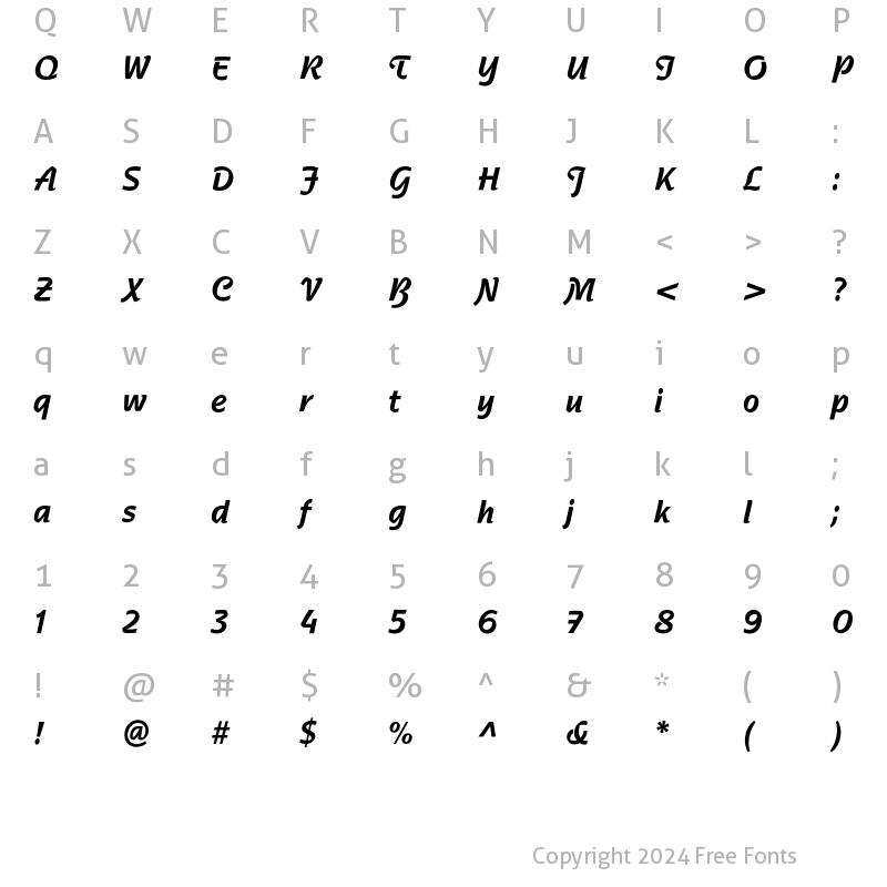 Character Map of Agfa Nadianne Cond Std Bold