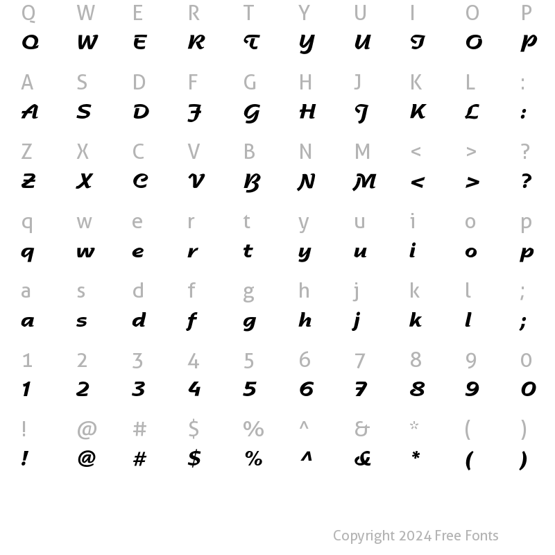 Character Map of Agfa Nadianne Std Bold